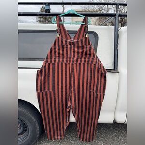 Brown and Black Striped Big Bud Press Overalls